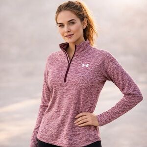 Under Armour Tech Twist 1/2 Zip Pullover | Medium | Burgundy | EUC